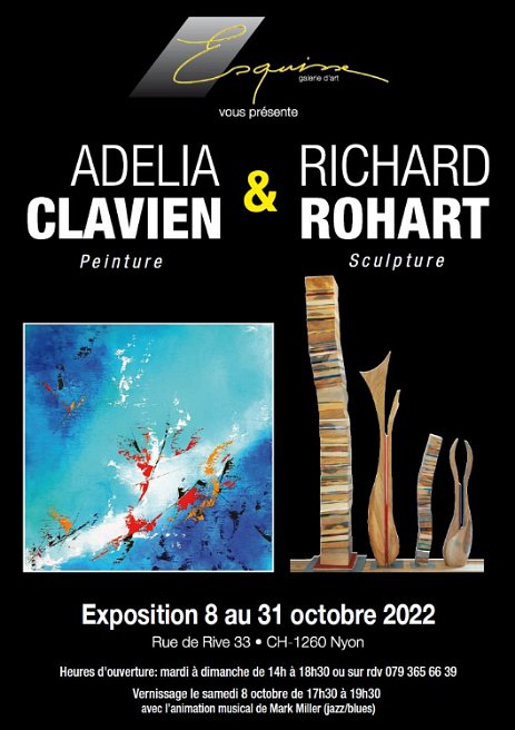 Affiche_esquisse2022 Exposition à la galerie Esquisse Nyon avec le sculpteur Richard Rohart - du 8 au 31 octobre
