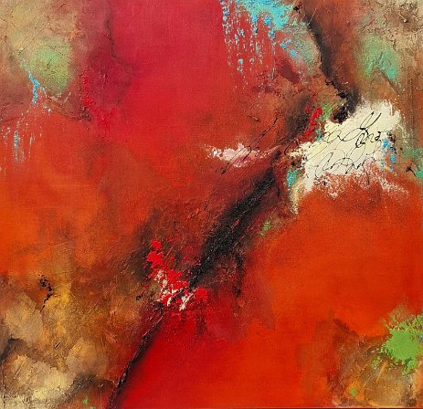 DeuxVersants_80x80_VENDU Technic: Acrylics, gesso, marble powder