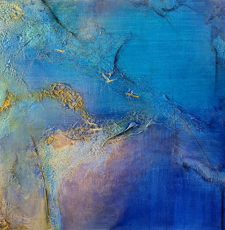 LaMagieDuBleu_80x80_VENDU Technic: Acrylics, gesso, marble powder