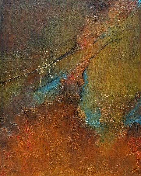 MessagesSolaires_100x80_VENDU Technic: Acrylics, gesso, marble powder