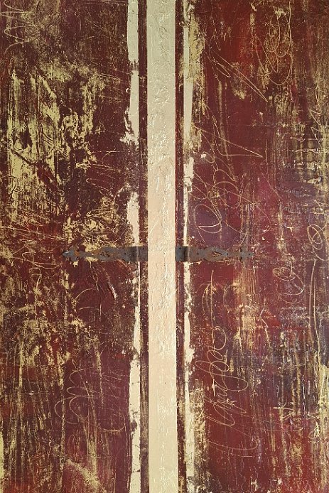 MondesAbstraits_120x80 Technic: gesso, marble powder and gold leaves
