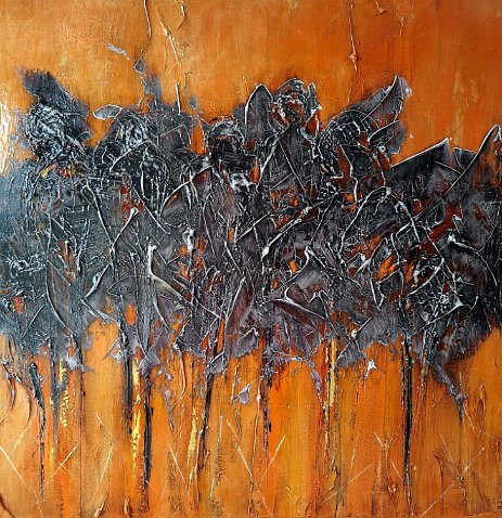 Quietudes_80x80_VENDU TechnTechnic: Acrylics, gesso, marble powder