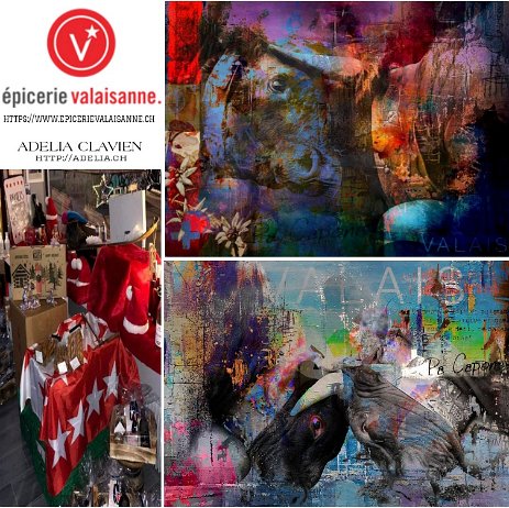 EpicerieValaisanne LAUSANNE - Oeuvres en exposition à la prestigieuse Épicerie Valaisanne à Lausanne