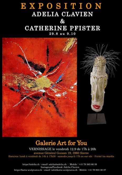 ExpositionSierreADPortrait SIERRE - Exposition d'Abstraits de Adelia Clavien & Sculptures de Catherine Pfister