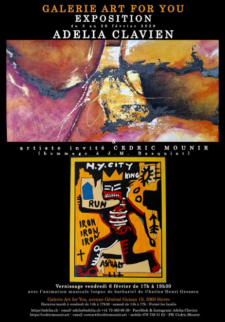 ExpositionSierre_Ad_Cedric SIERRE - Exposition avec l'artiste invité Cedric Mounir.